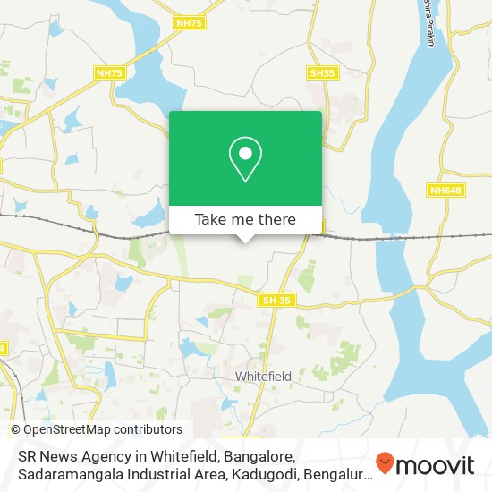 SR News Agency in Whitefield, Bangalore, Sadaramangala Industrial Area, Kadugodi, Bengaluru, Karnat map