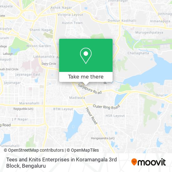 Tees and Knits Enterprises in Koramangala 3rd Block map