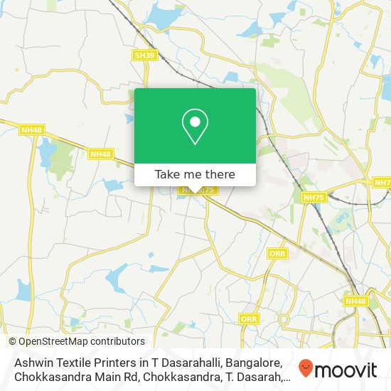 Ashwin Textile Printers in T Dasarahalli, Bangalore, Chokkasandra Main Rd, Chokkasandra, T. Dasarah map