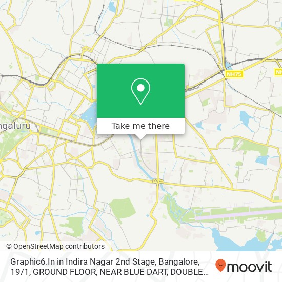 Graphic6.In in Indira Nagar 2nd Stage, Bangalore, 19 / 1, GROUND FLOOR, NEAR BLUE DART, DOUBLE ROAD, map