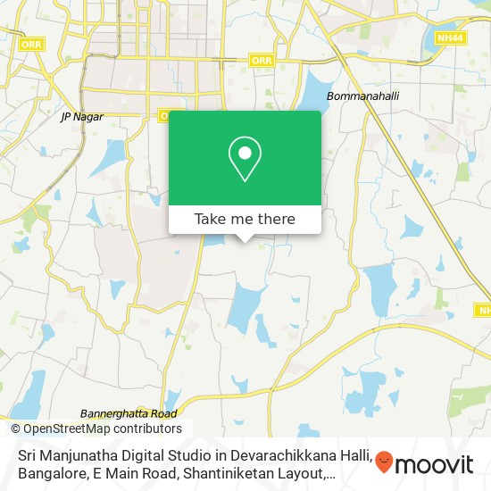 Sri Manjunatha Digital Studio in Devarachikkana Halli, Bangalore, E Main Road, Shantiniketan Layout map