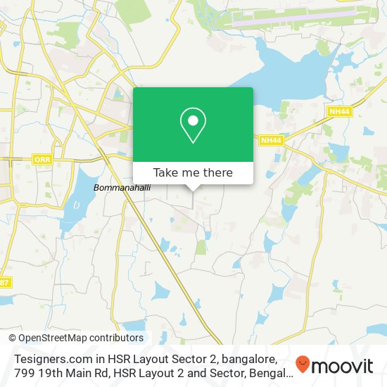 Tesigners.com in HSR Layout Sector 2, bangalore, 799 19th Main Rd, HSR Layout 2 and Sector, Bengalu map