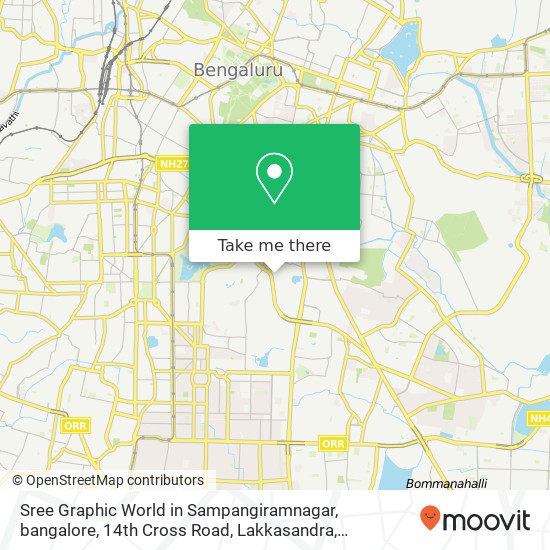 Sree Graphic World in Sampangiramnagar, bangalore, 14th Cross Road, Lakkasandra, Lakkasandra Extens map