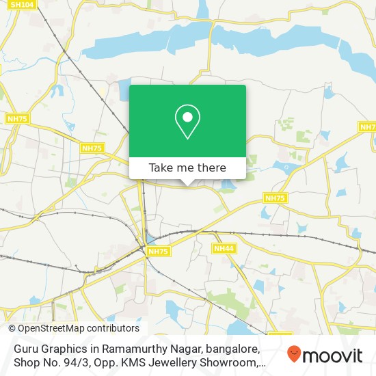 Guru Graphics in Ramamurthy Nagar, bangalore, Shop No. 94 / 3, Opp. KMS Jewellery Showroom, Ramamurth map