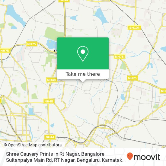 Shree Cauvery Prints in Rt Nagar, Bangalore, Sultanpalya Main Rd, RT Nagar, Bengaluru, Karnataka 56 map