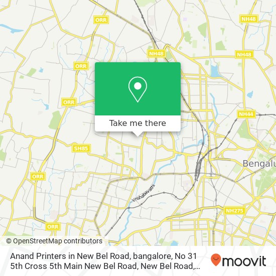 Anand Printers in New Bel Road, bangalore, No 31 5th Cross 5th Main New Bel Road, New Bel Road, Ban map