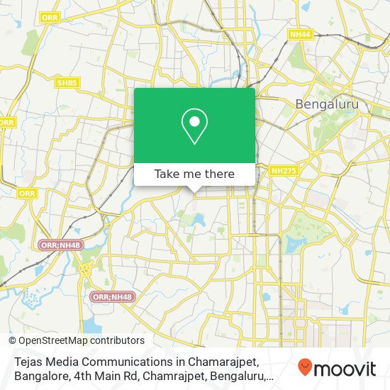 Tejas Media Communications in Chamarajpet, Bangalore, 4th Main Rd, Chamrajpet, Bengaluru, Karnataka map