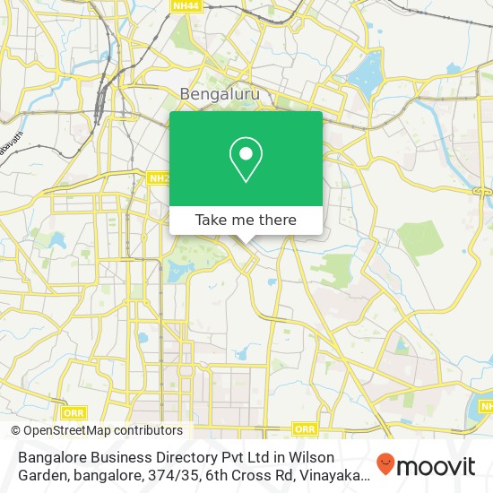 Bangalore Business Directory Pvt Ltd in Wilson Garden, bangalore, 374 / 35, 6th Cross Rd, Vinayaka Na map