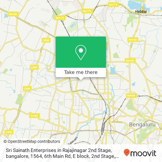 Sri Sainath Enterprises in Rajajinagar 2nd Stage, bangalore, 1564, 6th Main Rd, E block, 2nd Stage, map