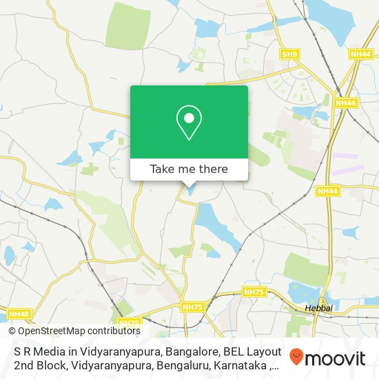 S R Media in Vidyaranyapura, Bangalore, BEL Layout 2nd Block, Vidyaranyapura, Bengaluru, Karnataka map