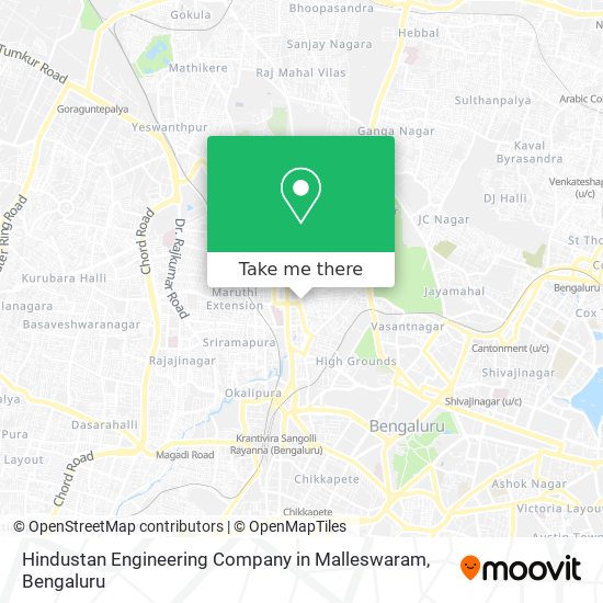 Hindustan Engineering Company in Malleswaram map