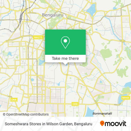 Someshwara Stores in Wilson Garden map