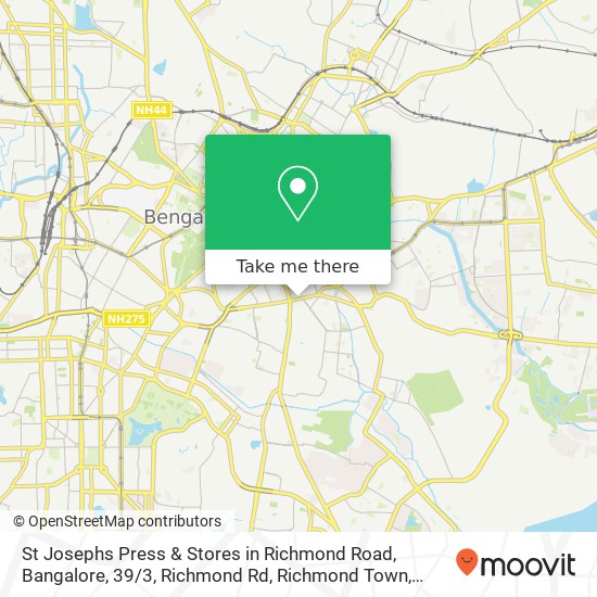 St Josephs Press & Stores in Richmond Road, Bangalore, 39 / 3, Richmond Rd, Richmond Town, Bengaluru, map