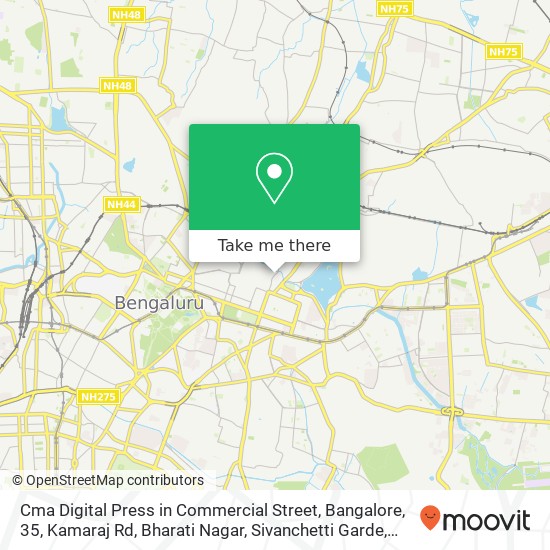 Cma Digital Press in Commercial Street, Bangalore, 35, Kamaraj Rd, Bharati Nagar, Sivanchetti Garde map