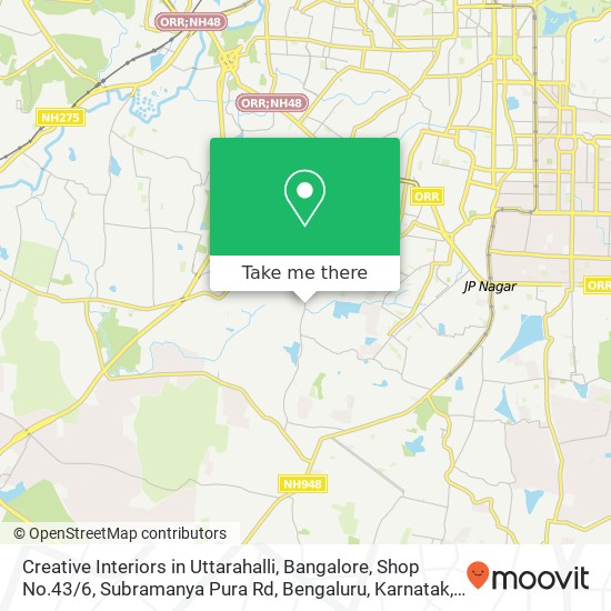 Creative Interiors in Uttarahalli, Bangalore, Shop No.43 / 6, Subramanya Pura Rd, Bengaluru, Karnatak map