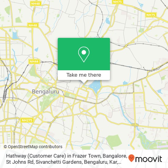 Hathway (Customer Care) in Frazer Town, Bangalore, St Johns Rd, Sivanchetti Gardens, Bengaluru, Kar map