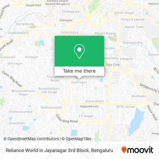 Reliance World in Jayanagar 3rd Block map