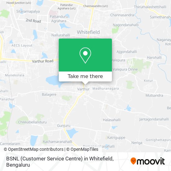 BSNL (Customer Service Centre) in Whitefield map