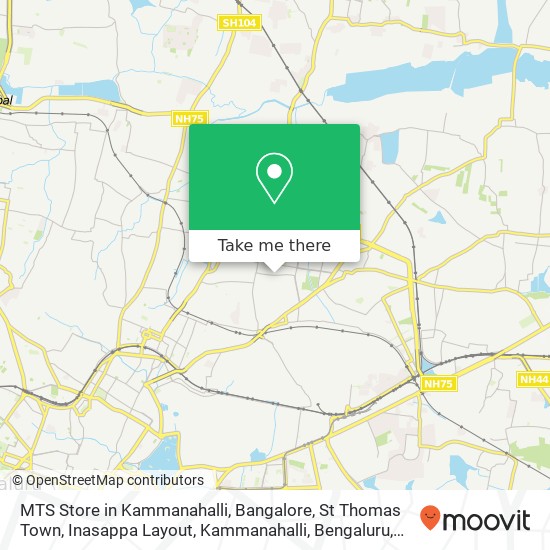 MTS Store in Kammanahalli, Bangalore, St Thomas Town, Inasappa Layout, Kammanahalli, Bengaluru, Kar map