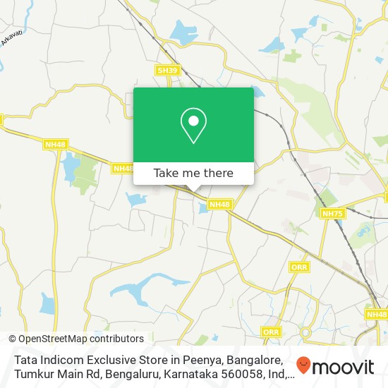 Tata Indicom Exclusive Store in Peenya, Bangalore, Tumkur Main Rd, Bengaluru, Karnataka 560058, Ind map