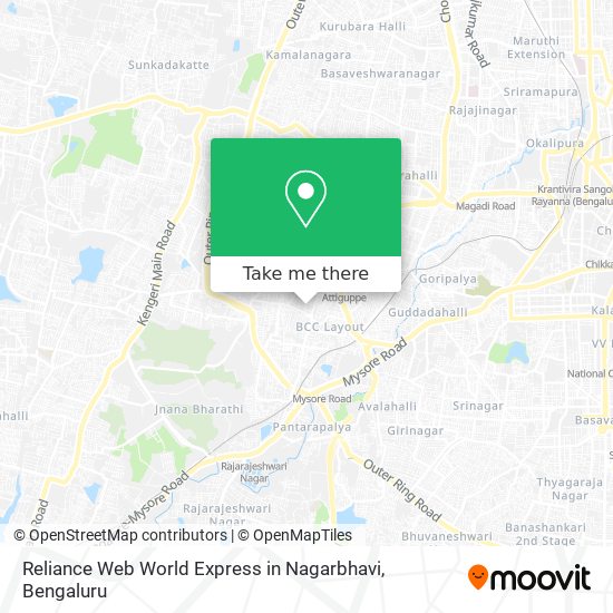 Reliance Web World Express in Nagarbhavi map