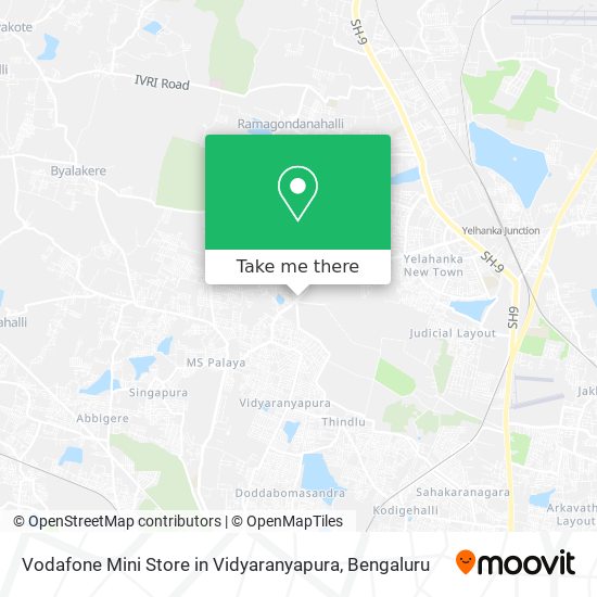 Vodafone Mini Store in Vidyaranyapura map