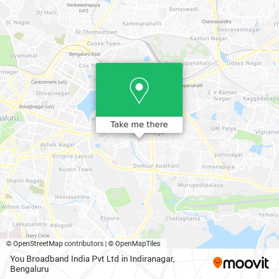 You Broadband India Pvt Ltd in Indiranagar map