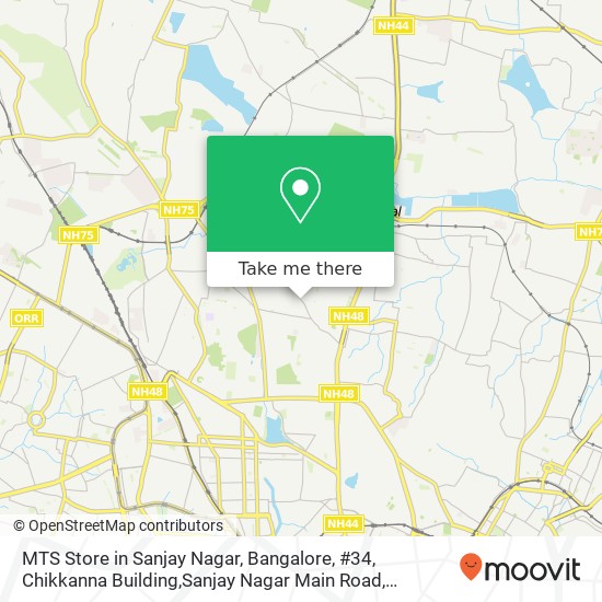MTS Store in Sanjay Nagar, Bangalore, #34, Chikkanna Building,Sanjay Nagar Main Road, Geddalahalli, map
