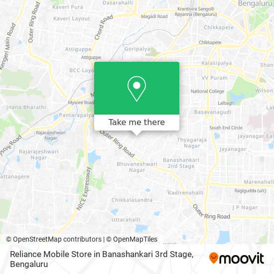 Reliance Mobile Store in Banashankari 3rd Stage map