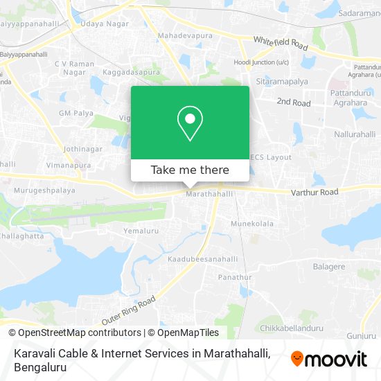 Karavali Cable & Internet Services in Marathahalli map
