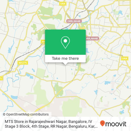 MTS Store in Rajarajeshwari Nagar, Bangalore, IV Stage 3 Block, 4th Stage, RR Nagar, Bengaluru, Kar map