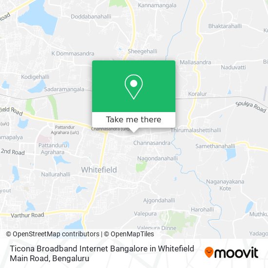 Ticona Broadband Internet Bangalore in Whitefield Main Road map