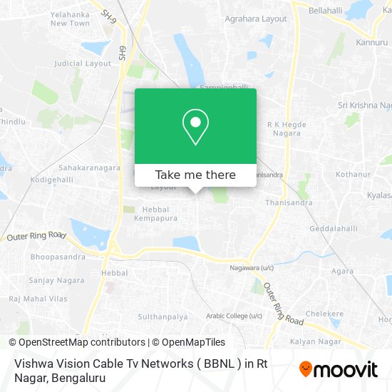 Vishwa Vision Cable Tv Networks ( BBNL ) in Rt Nagar map