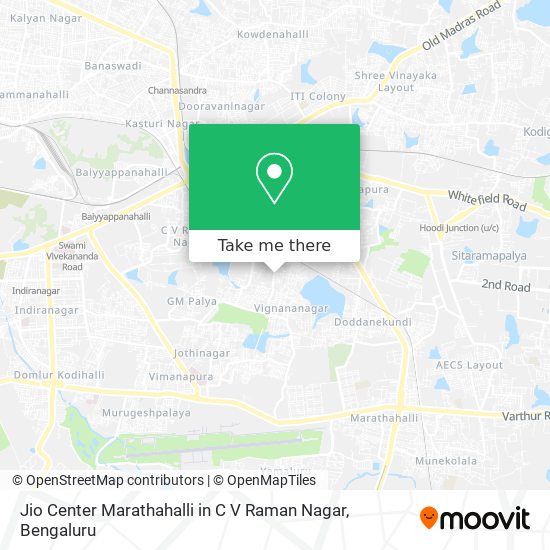 Jio Center Marathahalli in C V Raman Nagar map