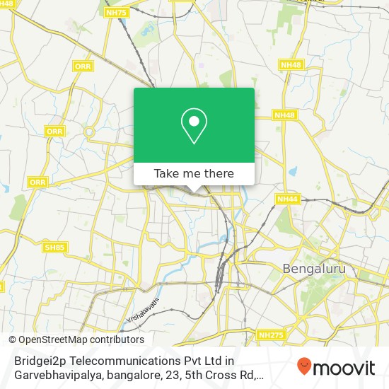 Bridgei2p Telecommunications Pvt Ltd in Garvebhavipalya, bangalore, 23, 5th Cross Rd, Maruthi Exten map