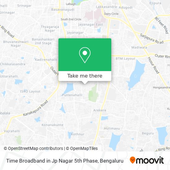 Time Broadband in Jp Nagar 5th Phase map