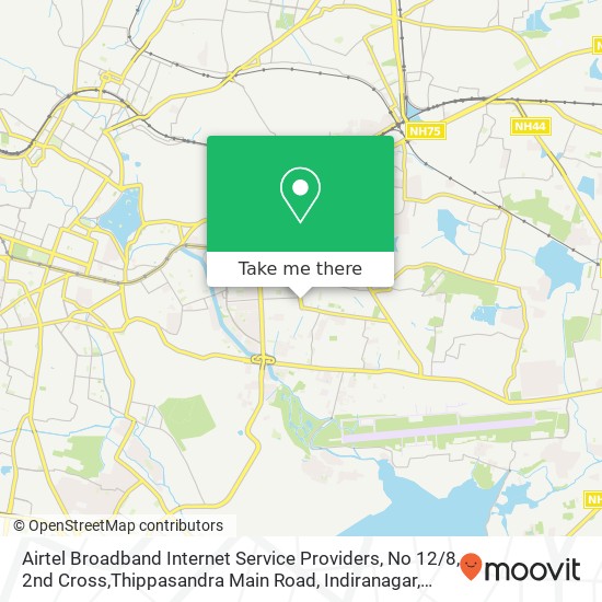 Airtel Broadband Internet Service Providers, No 12 / 8, 2nd Cross,Thippasandra Main Road, Indiranagar map