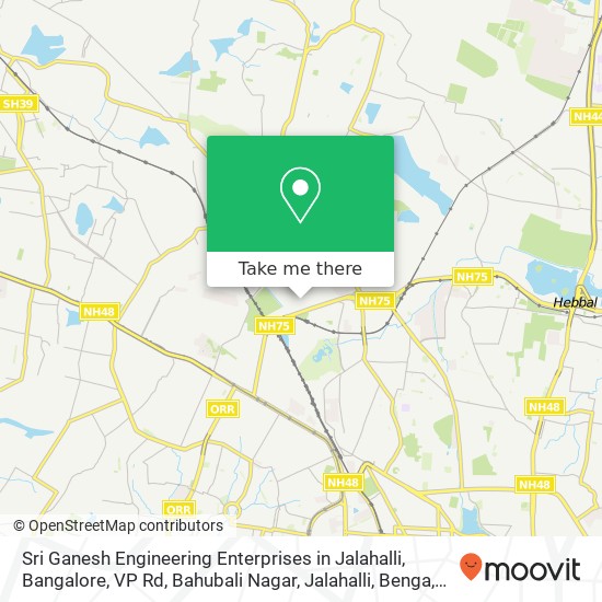 Sri Ganesh Engineering Enterprises in Jalahalli, Bangalore, VP Rd, Bahubali Nagar, Jalahalli, Benga map