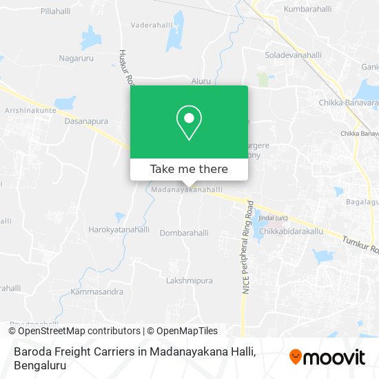 Baroda Freight Carriers in Madanayakana Halli map