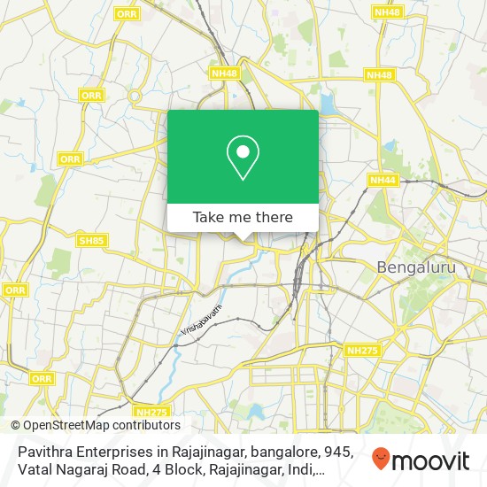 Pavithra Enterprises in Rajajinagar, bangalore, 945, Vatal Nagaraj Road, 4 Block, Rajajinagar, Indi map