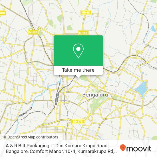 A & R Bilt Packaging LTD in Kumara Krupa Road, Bangalore, Comfort Manor, 10 / 4, Kumarakrupa Rd, Kuma map