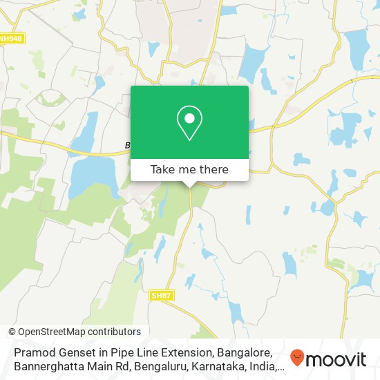 Pramod Genset in Pipe Line Extension, Bangalore, Bannerghatta Main Rd, Bengaluru, Karnataka, India map