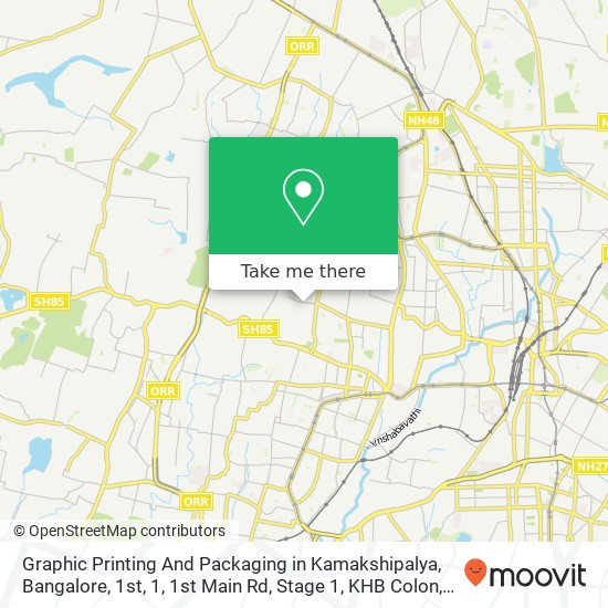 Graphic Printing And Packaging in Kamakshipalya, Bangalore, 1st, 1, 1st Main Rd, Stage 1, KHB Colon map