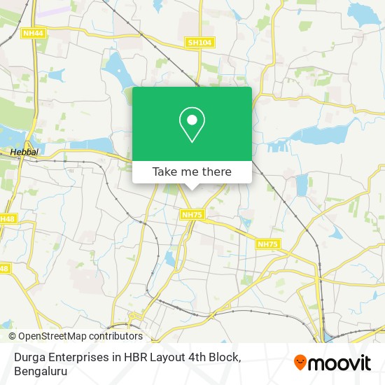 Durga Enterprises in HBR Layout 4th Block map