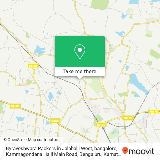 Byraveshwara Packers in Jalahalli West, bangalore, Kammagondana Halli Main Road, Bengaluru, Karnata map