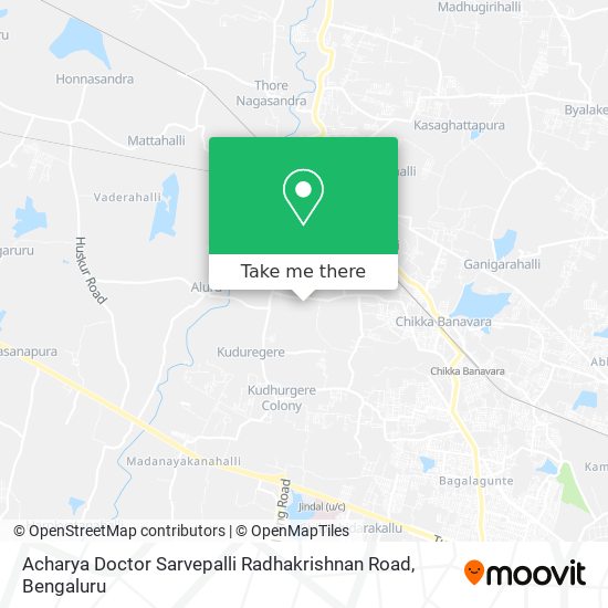 Acharya Doctor Sarvepalli Radhakrishnan Road map