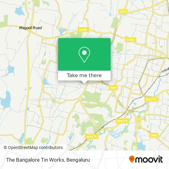 The Bangalore Tin Works map