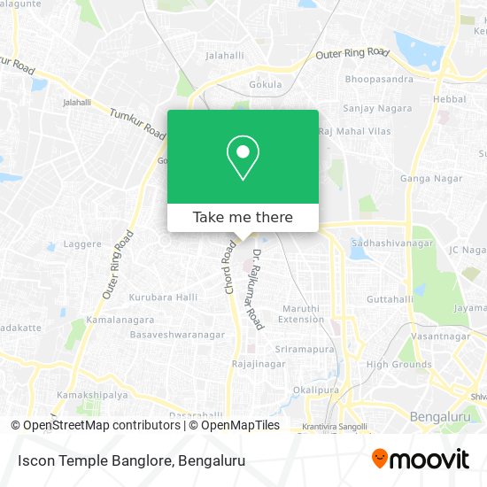 Iscon Temple Banglore map