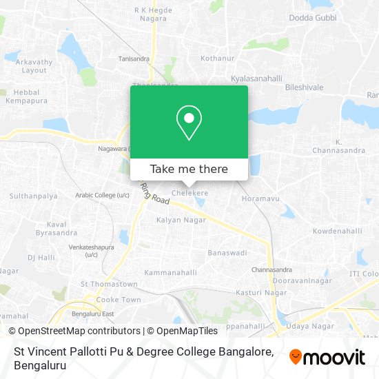 St Vincent Pallotti Pu & Degree College Bangalore map