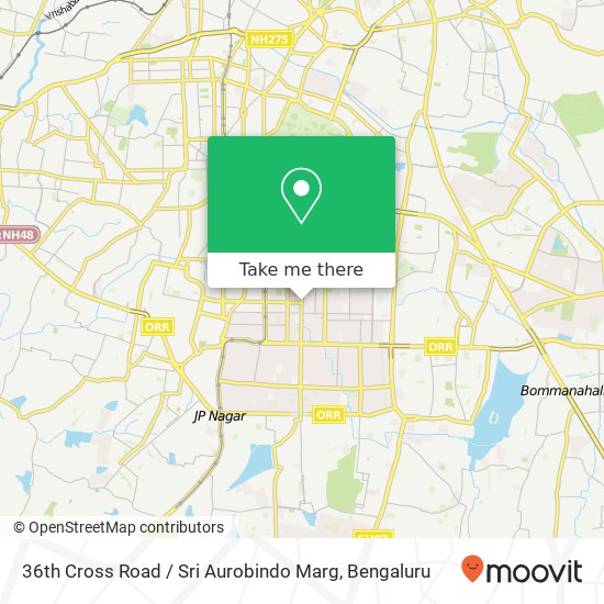 36th Cross Road / Sri Aurobindo Marg map